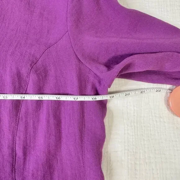 Fridaze Linen Button Blouse Purple Women’s XS Lagenlook Resort Coastal Vacation - Picture 15 of 15